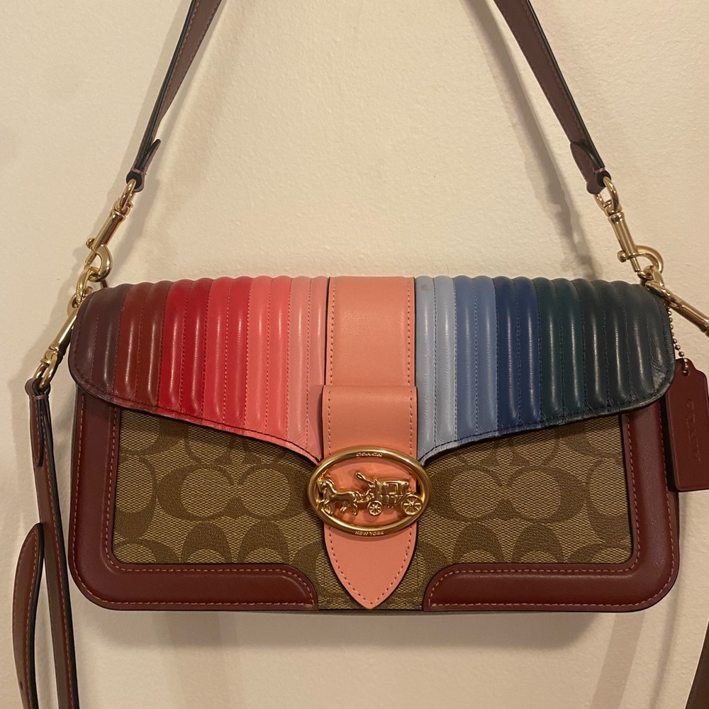 Coach Rainbow Quilted Signature Canvas Bag